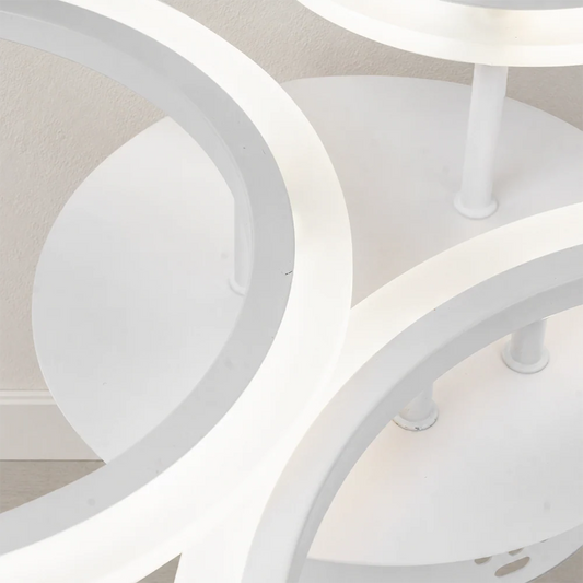 Lustra LED cu Telecomanda Betty 3 Cercuri Lumina Rece/Calda/Neutra 41W Dimabila Alb