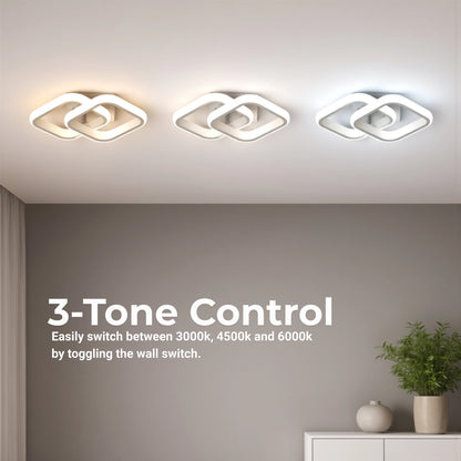 Lustra LED VERTEX Matrix Romburi Suprapuse, 44W, 2 Romburi, Lumina Rece/Calda/Neutra, Alb