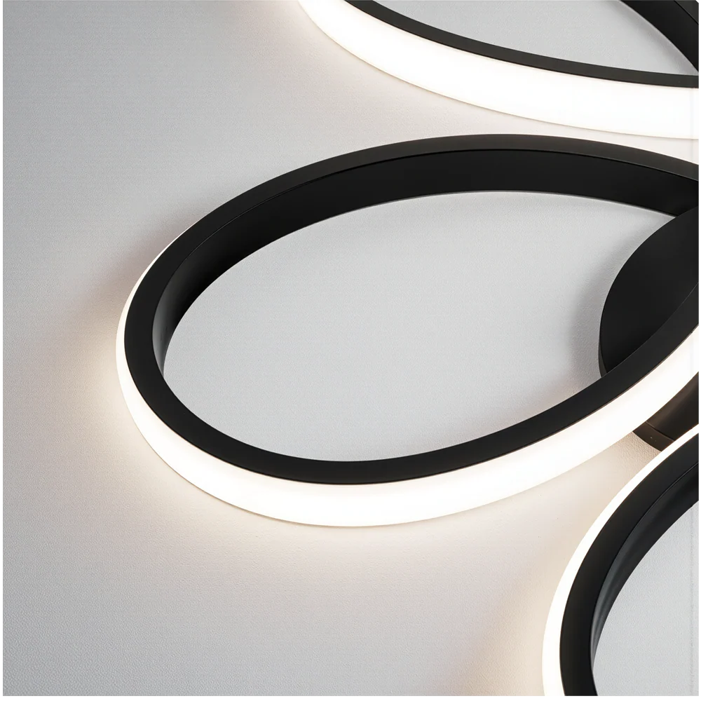 Lustra LED cu telecomanda HELIX, 108W, lumina Rece/Calda/Neutra, Dimabila, Negru