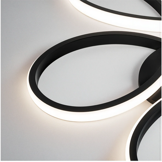 Lustra LED cu telecomanda HELIX, 108W, lumina Rece/Calda/Neutra, Dimabila, Negru