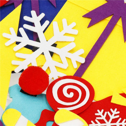 Brad de Craciun din pasla pentru copii, 115x80 cm, cu 26 decoratiuni