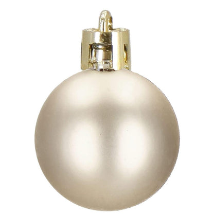 Set globuri si decoratiuni de Craciun, 70 piese, diverse dimensiuni, auriu si crem