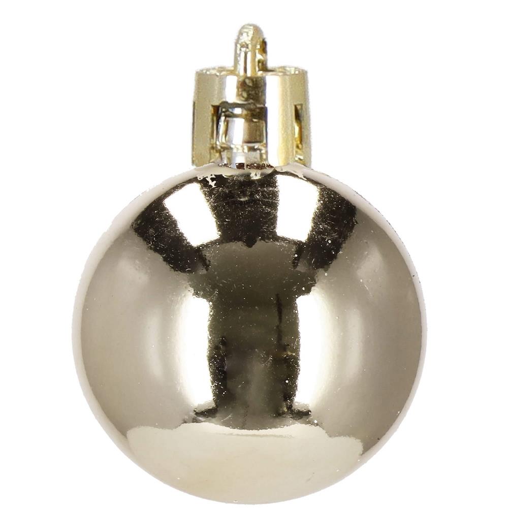 Set globuri si decoratiuni de Craciun, 70 piese, diverse dimensiuni, auriu si crem