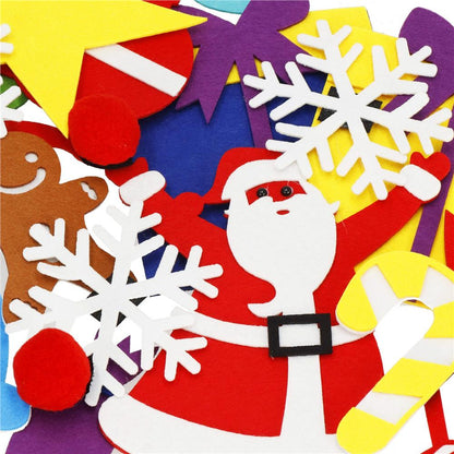 Brad de Craciun din pasla pentru copii, 115x80 cm, cu 26 decoratiuni