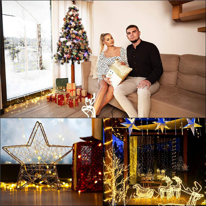 Ghirlanda luminoasa tip perdea 300 LED-uri, 3x3m, pentru interior, cu telecomanda, alb cald (galben)