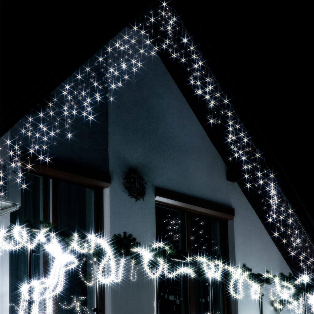 Ghirlanda luminoasa tip perdea 300 LED-uri, 12m, pentru interior/exterior, cu flash, iluminare alba