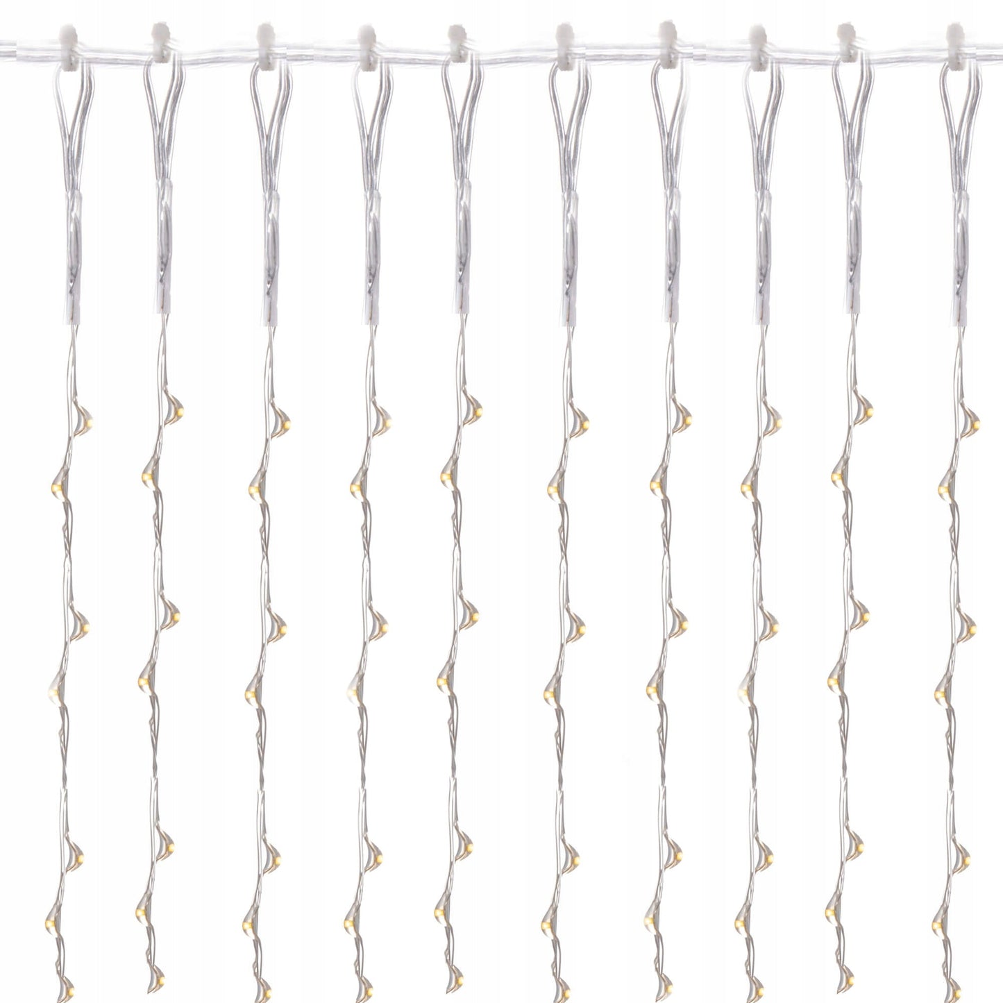 Ghirlanda luminoasa tip perdea 400 LED-uri, 3m, pentru interior/exterior, iluminare galbena