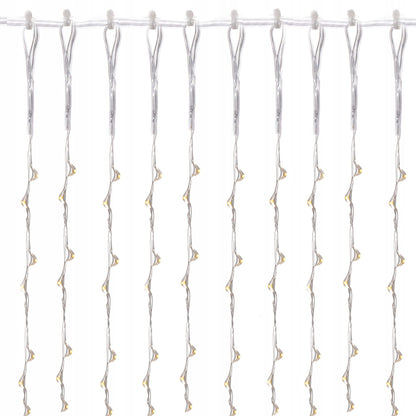Ghirlanda luminoasa tip perdea 400 LED-uri, 3m, pentru interior/exterior, iluminare galbena