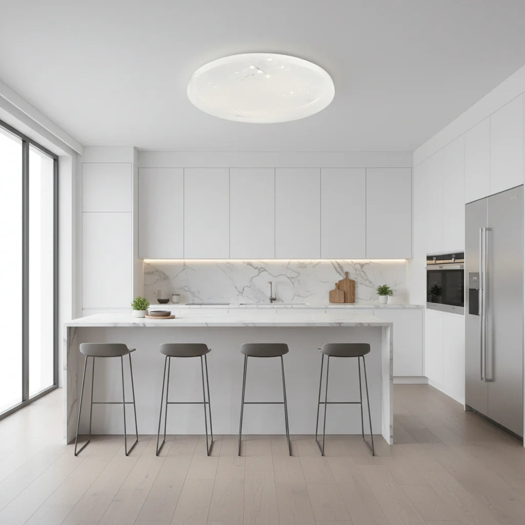 Plafoniera LED 35 cm, 31W, 3000K / 4000K / 6000K, Alb, Metal si Acril