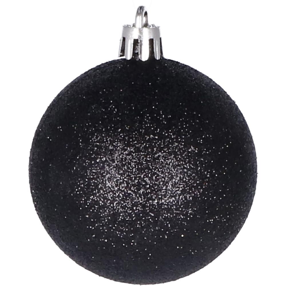 Set globuri de Craciun, 20 bucati, 3 modele, 4cm, negru
