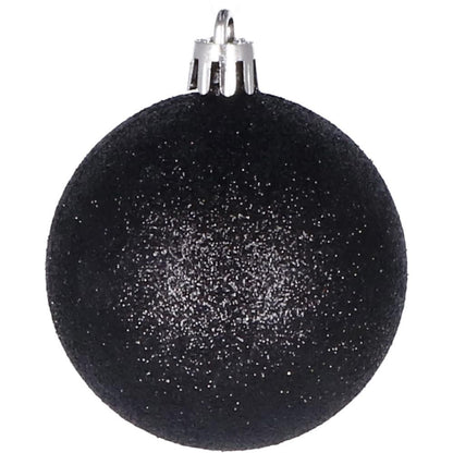 Set globuri de Craciun, 20 bucati, 3 modele, 4cm, negru