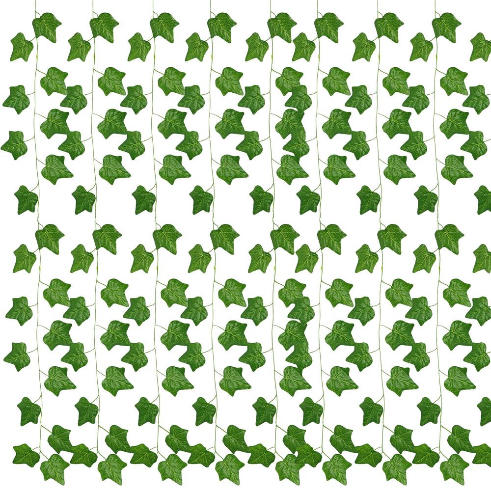Set 6 ghirlande iedera artificiala pentru decorare, 6x208cm, frunze mici, verde