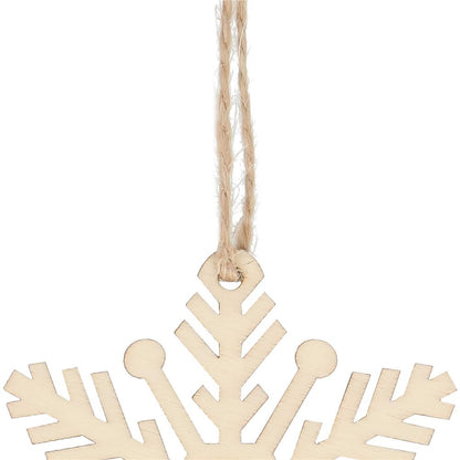 Decoratiune brad fulg de zapada din lemn, set 6 bucati, maro