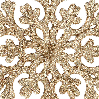 Decoratiune brad fulg de zapada, set 8 bucati, 8cm, auriu