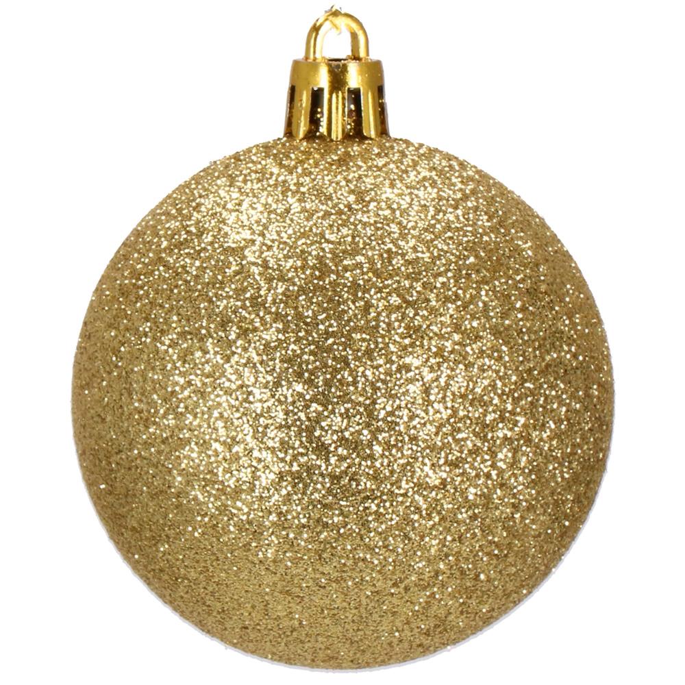 Set globuri de Craciun, 20 bucati, 3 modele, 4cm, auriu