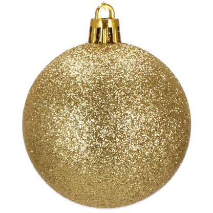 Set globuri de Craciun, 20 bucati, 3 modele, 4cm, auriu