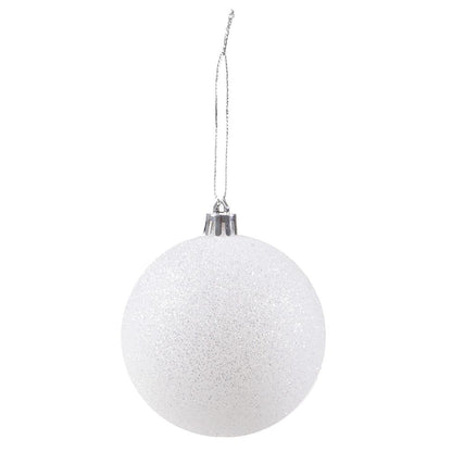 Set globuri de Craciun, 20 bucati, 8cm, alb perlat