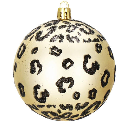 Set globuri de Craciun, 16 bucati, 8cm, 6 modele, negru auriu