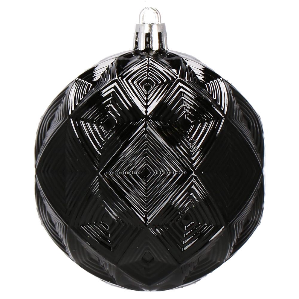 Set globuri de Craciun, 30 bucati, 8cm, 6 modele, negru