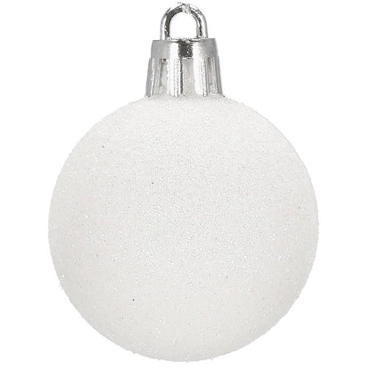 Set globuri de Craciun, 20 bucati, 3 modele, 4cm, alb