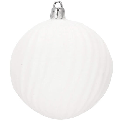 Set globuri de Craciun, 30 bucati, 8cm, 6 modele, alb