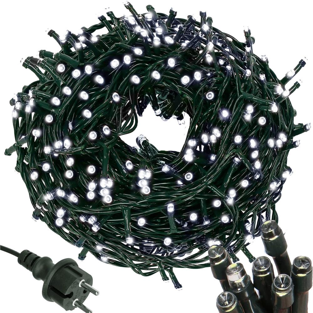 Instalatie lumini pentru bradul de Craciun, 91,5 metri, 1500 LED-uri, alb rece