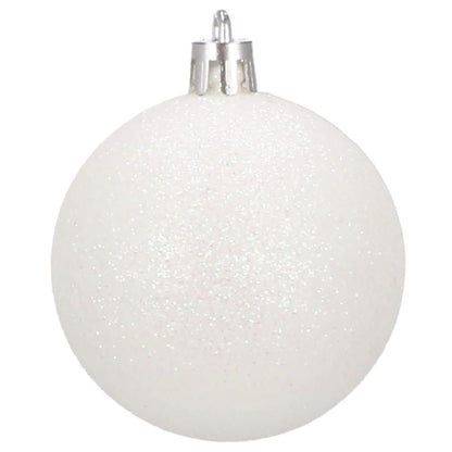 Set globuri de Craciun, 20 bucati, 5 modele, 6cm, alb