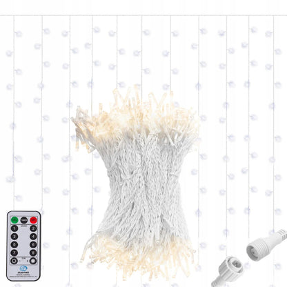 Ghirlanda luminoasa 300 LED-uri, 3m, pentru interior/exterior, telecomanda, iluminare galbena