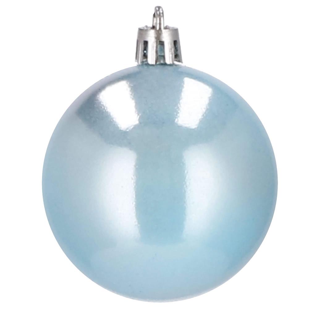 Set globuri de Craciun, 30 bucati, 3 modele, 4/5/6cm, albastru deschis