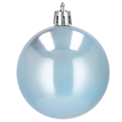 Set globuri de Craciun, 30 bucati, 3 modele, 4/5/6cm, albastru deschis