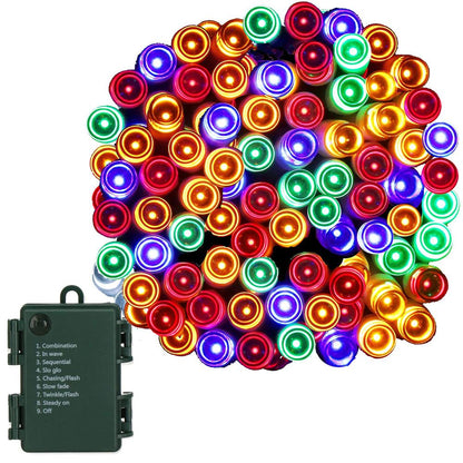 Instalatie lumini de exterior pentru gradina, 5 metri, 50 LED-uri, cu baterii, multicolor