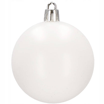 Set globuri si decoratiuni de Craciun, 100 piese, diverse dimensiuni cu stea, alb