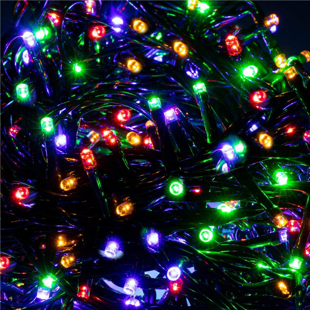 Instalatie lumini pentru bradul de Craciun, 17,5 metri, 300 LED-uri, 8 functii, multicolor