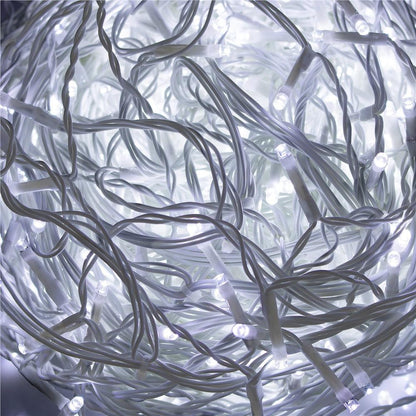 Ghirlanda luminoasa tip perdea 300 LED-uri, 12m, pentru interior/exterior, cu flash, iluminare alba