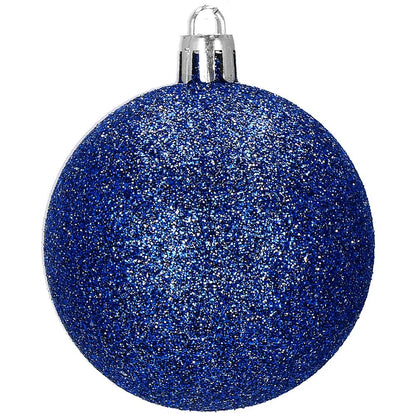 Set globuri de Craciun, 30 bucati, 3 modele, 6cm, albastru