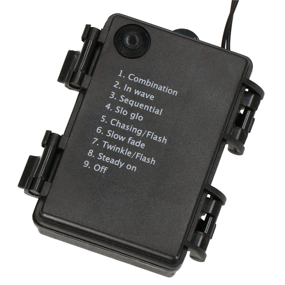 Instalatie lumini de exterior pentru gradina, 9 metri, 120 LED-uri forma cristal, cu baterii, alb