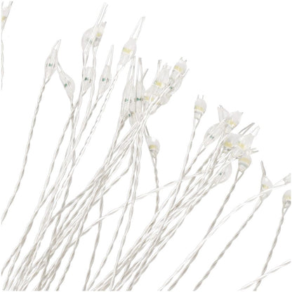 (DL) Instalatie lumina decorativa STAR cu 100 LED-uri, diametru 30cm, alimentare baterii, iluminare galbena