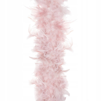 Ghirlanda pentru decor sau bradul de Craciun, model puf si pene, roz, 300cm