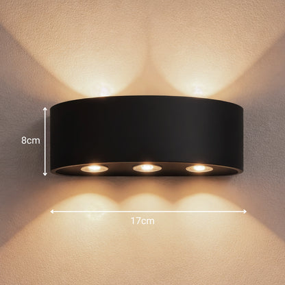 Aplica LED Exterior Ellis, 6W, 6 Surse de lumina, Lumina Calda, Negru