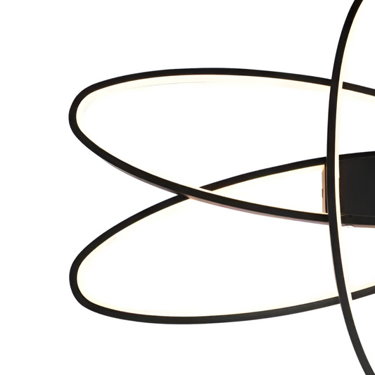 Lustra LED ORBITA cu Telecomanda, 140W, Lumina Rece/Calda/Neutra, Dimabila, Negru