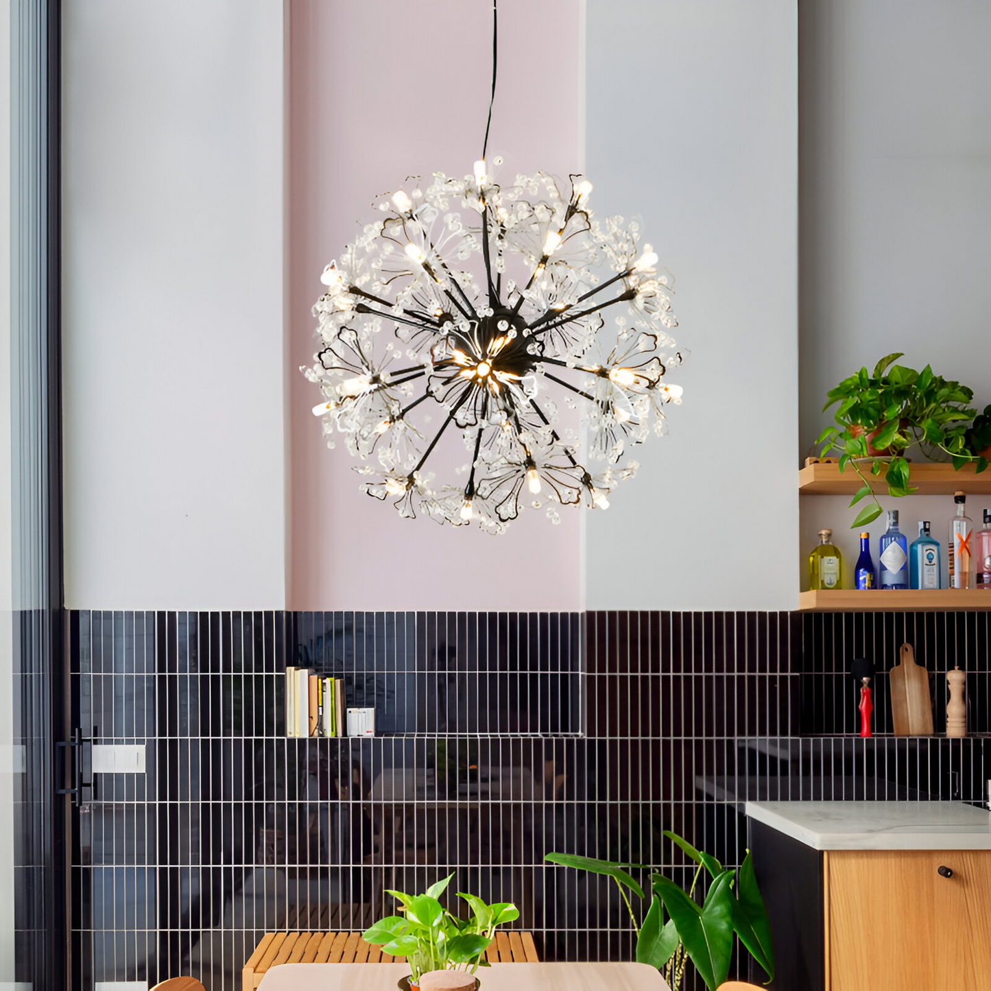 Candelabru Cristal PETERHOF Eleganza, 18x G4, Diametru 49cm, 18XG4, Negru – culoare neagră, 49 cm – RegalStore, iluminat