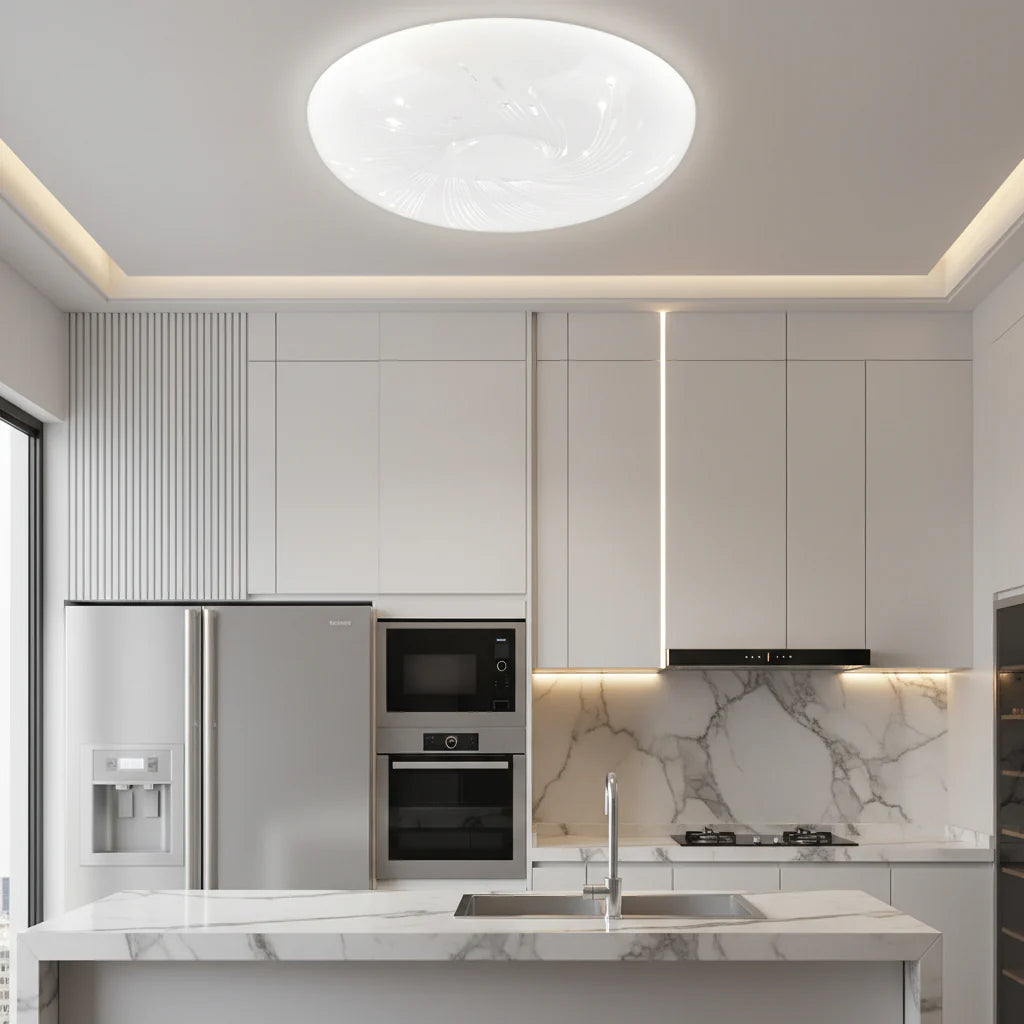 Plafoniera LED 35 cm, 31W, 3000K / 4000K / 6000K, Alb, Metal si Acril