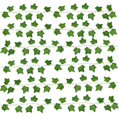 Set 6 ghirlande iedera artificiala pentru decorare, 6x233cm, frunze mari, verde