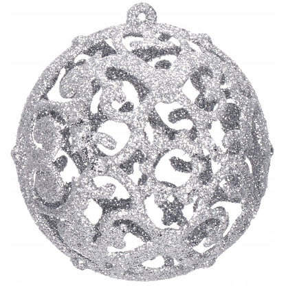 Set globuri si decoratiuni de Craciun, 102 piese, diverse dimensiuni, argintiu