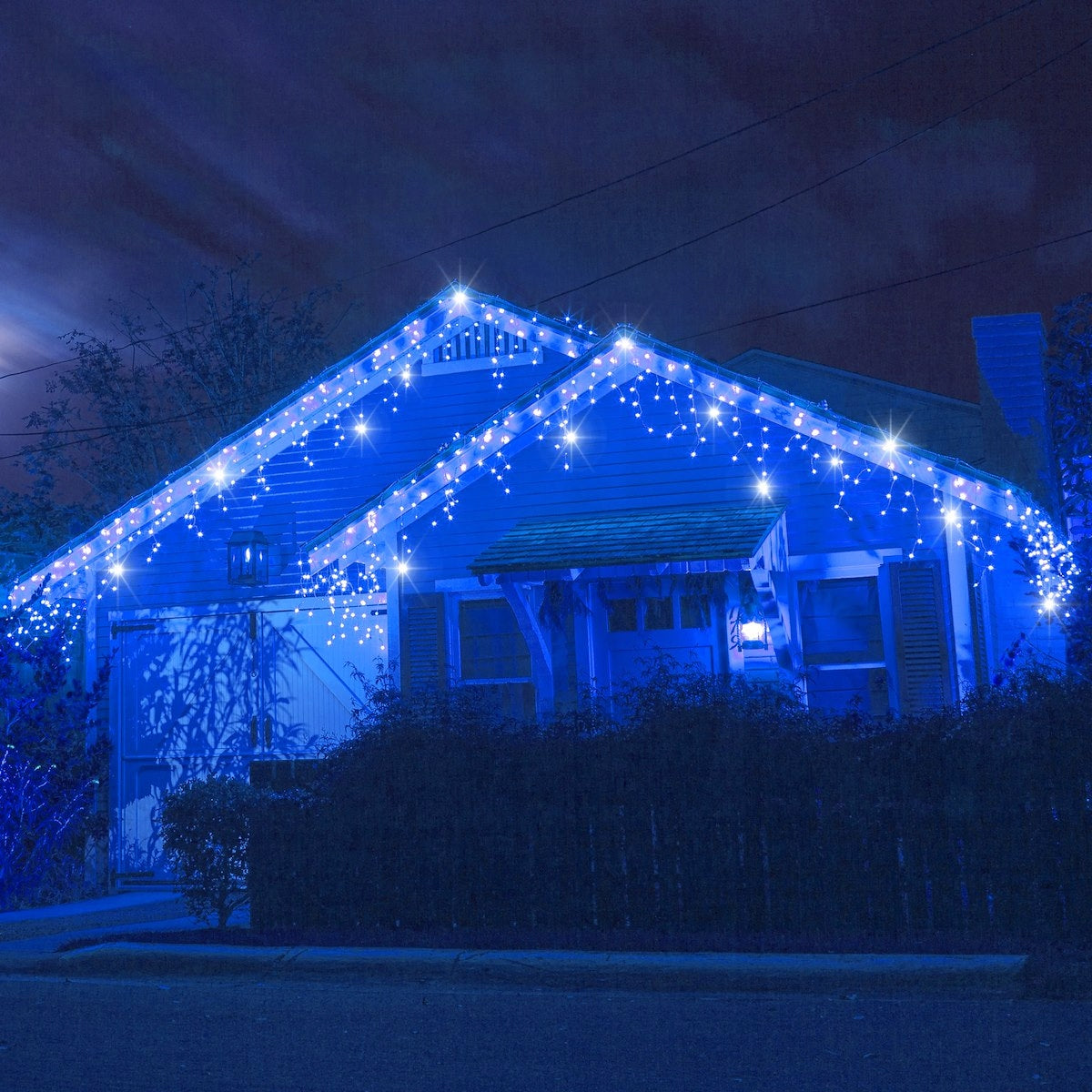 (DL) Ghirlanda luminoasa tip perdea cu flash 500 LED-uri, 20m, pentru interior/exterior, iluminare albastra