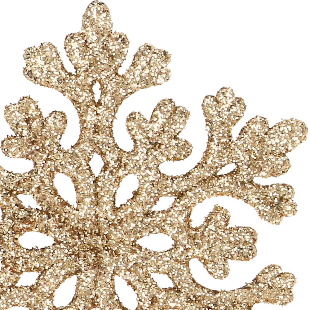 Decoratiune brad fulg de zapada, set 8 bucati, 8cm, auriu