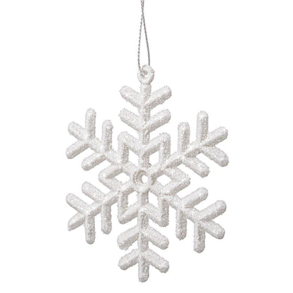 Decoratiune brad fulg de zapada, set 3 bucati, 8cm, alb