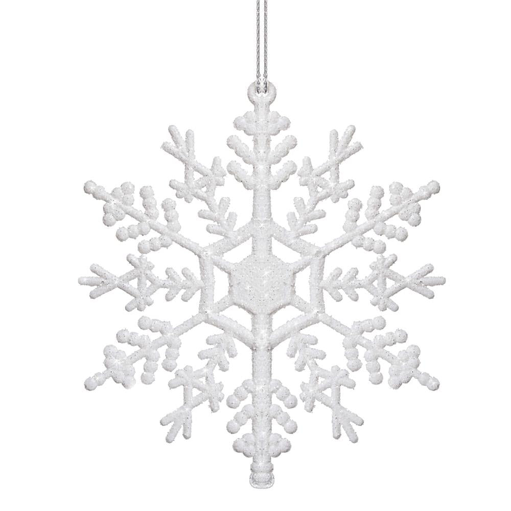 Decoratiune brad fulg de zapada, set 3 bucati, 12cm, alb