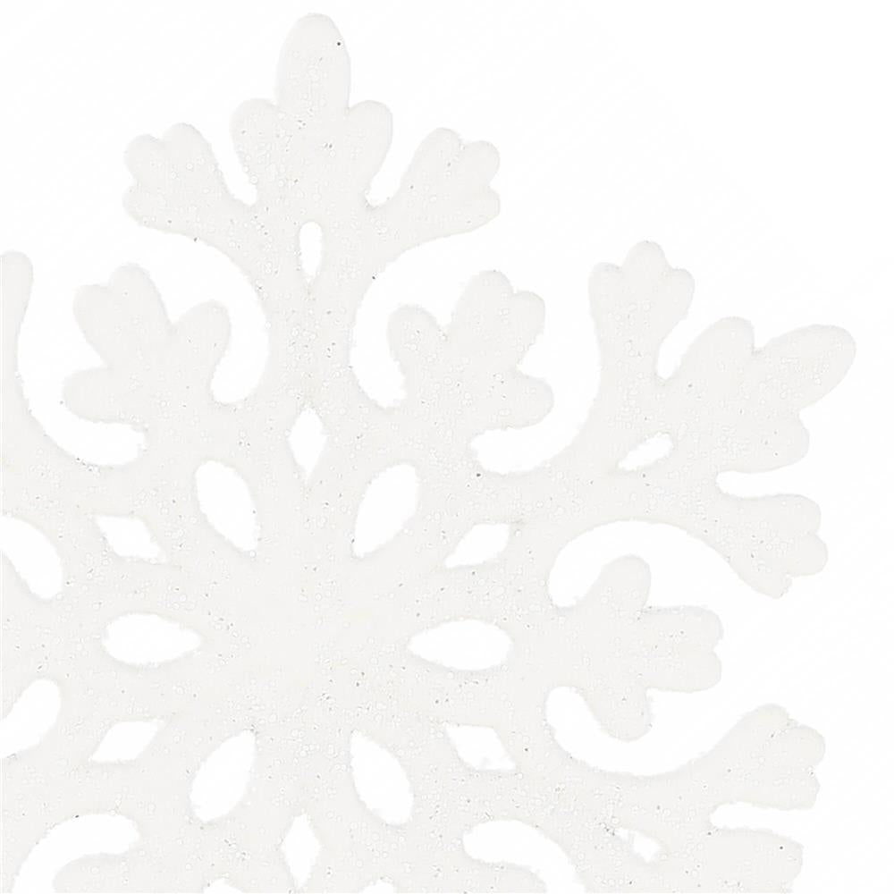 Decoratiune brad fulg de zapada, set 8 bucati, 8cm, alb