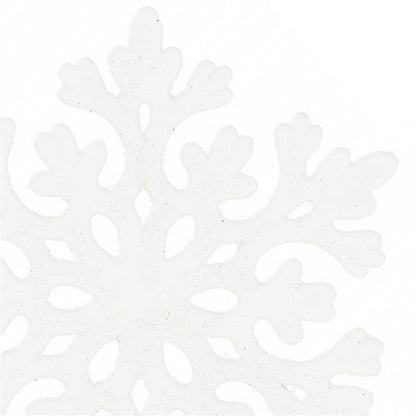 Decoratiune brad fulg de zapada, set 8 bucati, 8cm, alb